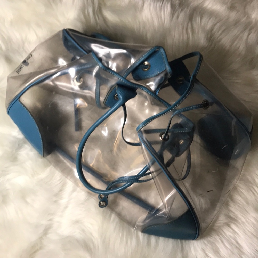 Prada Car shoe bag Aqua and clear plastic - Picture 1 of 9